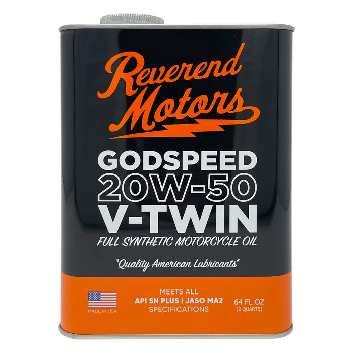 "GODSPEED" 20W50 | V-TWIN | FULL SYNTHETIC MOTORCYCLE OIL | 64 FL OZ (2 QTS)